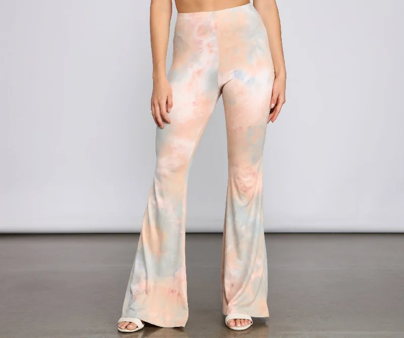 Tie Dye Glam High Waist Flared Pants Stylish Harem Pants
