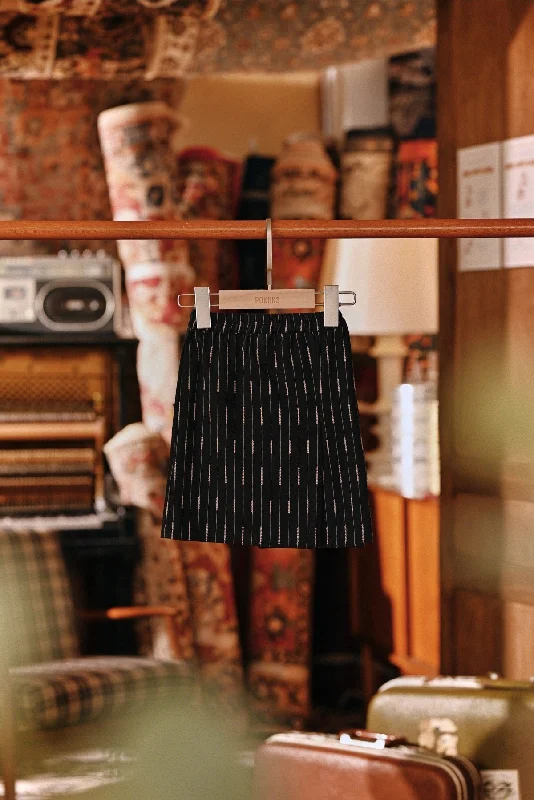 The Akar Kita Babies Folded Skirt - Black Harvest corduroy skirt comfortable