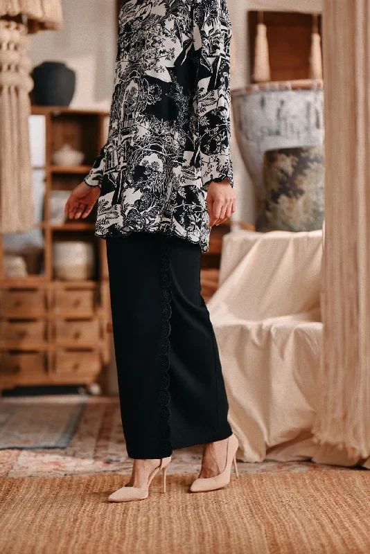 The Bay Women Broderie Back Pleats Skirt - Black maxi skirt elegant