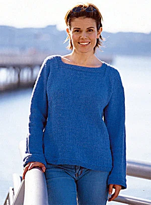 Easy Adult Sweater (Knit) Solid Print Embellished