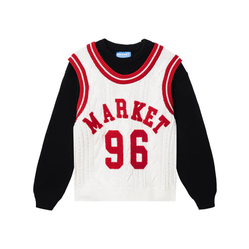 Market Home Team Sweater "Ecru" Spandex Blend Rayon Blend Denim Blend