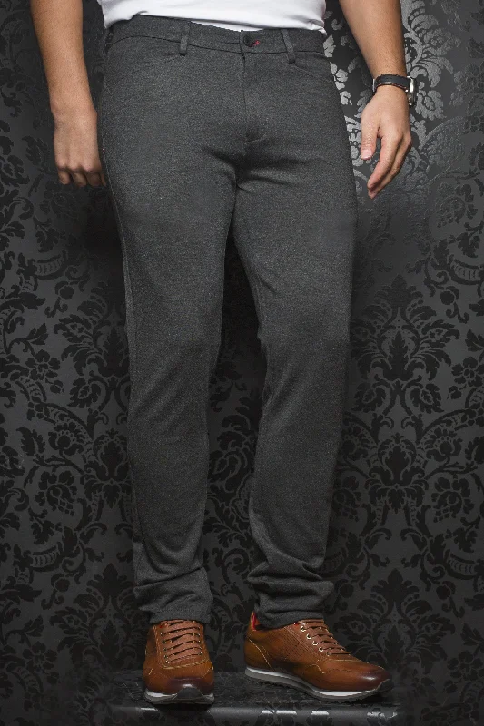 Au Noir Dressy Stretch Pant | Magnum Charchoal Stylish Elastic Waist Pants