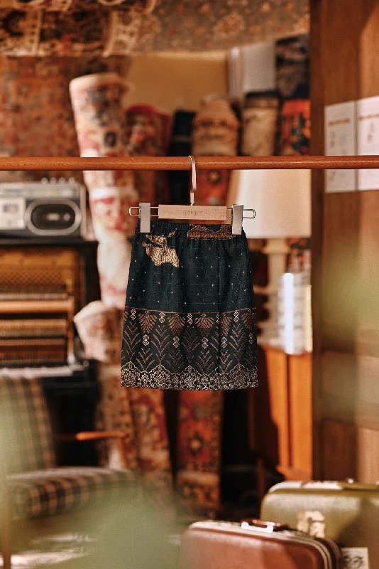 The Akar Kita Babies Jacquard Skirt - Emerald Glow silk skirt smooth