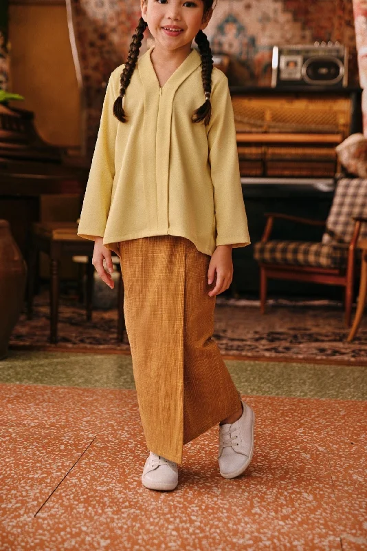 The Akar Kita Folded Skirt - Nature Gold modal blend skirt