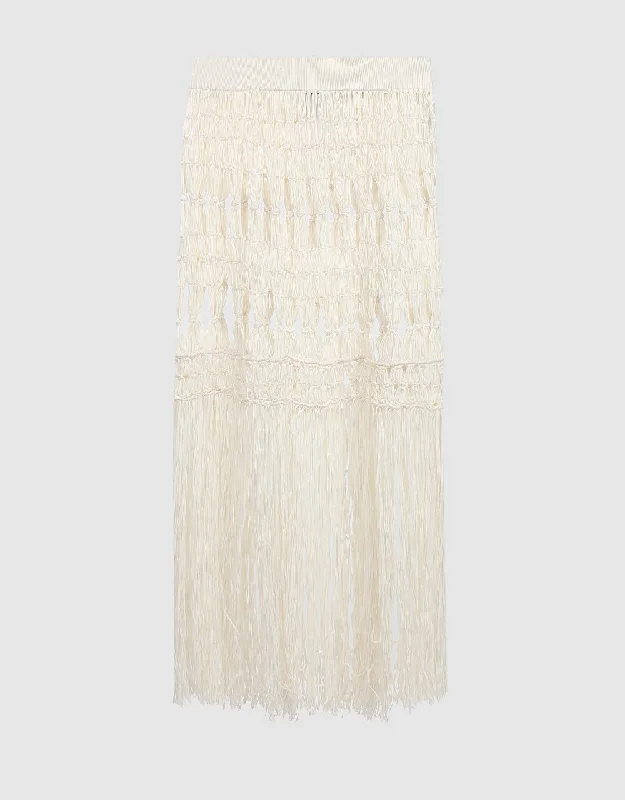Crochet Midi Knitted Skirt chiffon skirt floaty
