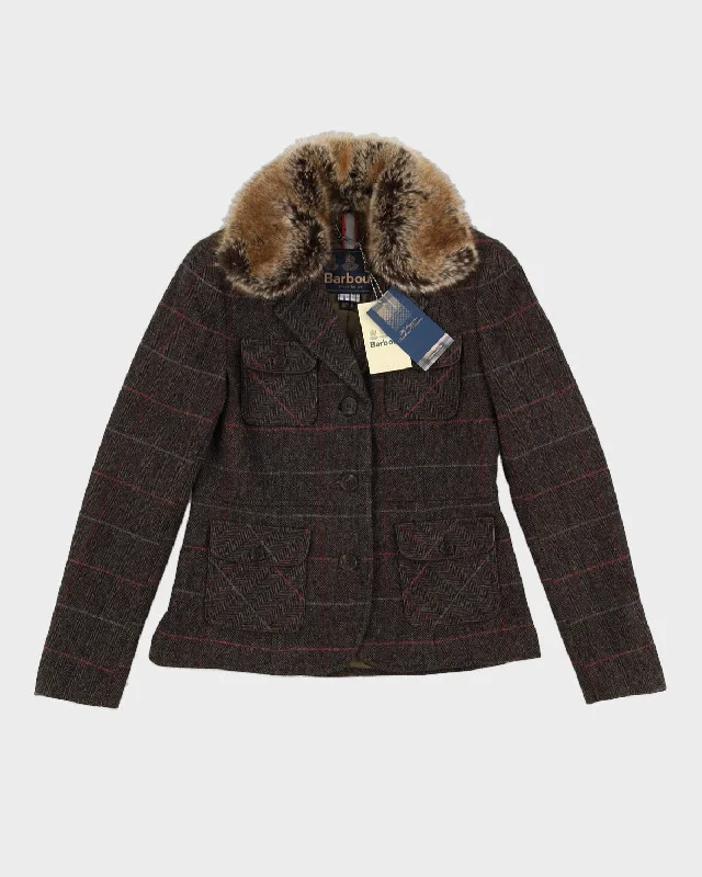 Barbour Tweed With Faux Fur Collar Jacket - S Mesh Jacket Canvas Jacket Denim Jacket Barbour Tweed With Faux Fur Collar Jacket - S Mesh Jacket Canvas Jacket Denim Jacket