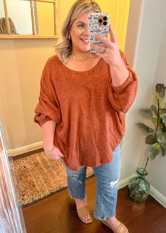 Rust Oversized Sweater Beaded Sweater Sequined Faux Fur