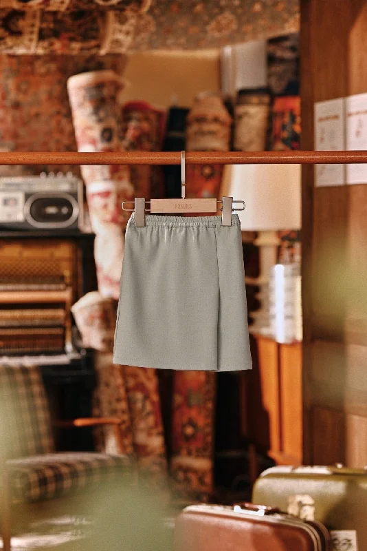 The Akar Kita Babies Folded Skirt - Gray Mist mini skirt trendy