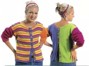 Bright and Breezy Reversible Sweater Pattern (Knit) Cashmere Blend Cotton Blend Poly Blend