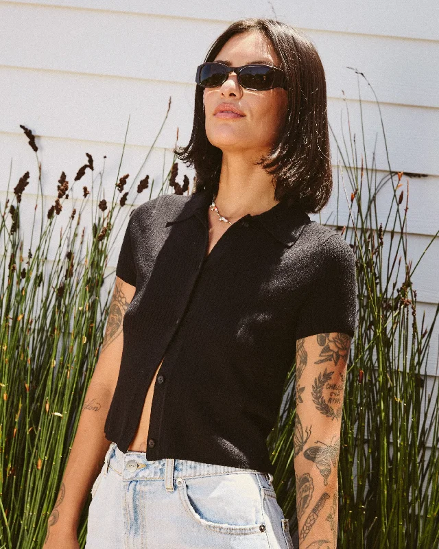 Past Due Sweater - Black Oversized Loose Flowy