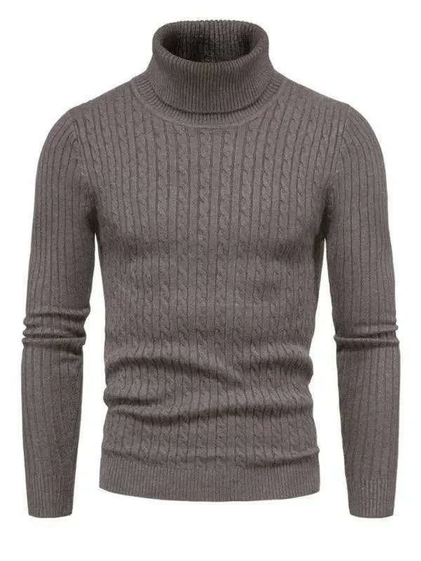 Cross-Border Slim Fit Turtleneck Men Sweater Fitted Slim Tailored