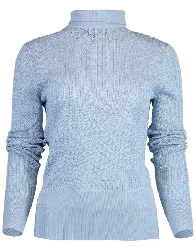 Silk Lace-Stitch Sweater Polka Dot Checkered Tartan