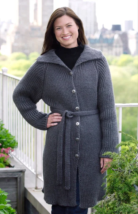 Knit Trendy Sweater Coat Transparent Opaque Sheer