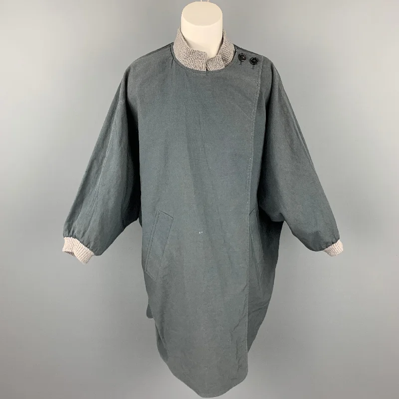 3.1 PHILLIP LIM Size M Gray & Beige Cotton Blend Oversized Reversible Jacket Zippered Front Buttoned Front Snap Front 3.1 PHILLIP LIM Size M Gray & Beige Cotton Blend Oversized Reversible Jacket Zippered Front Buttoned Front Snap Front
