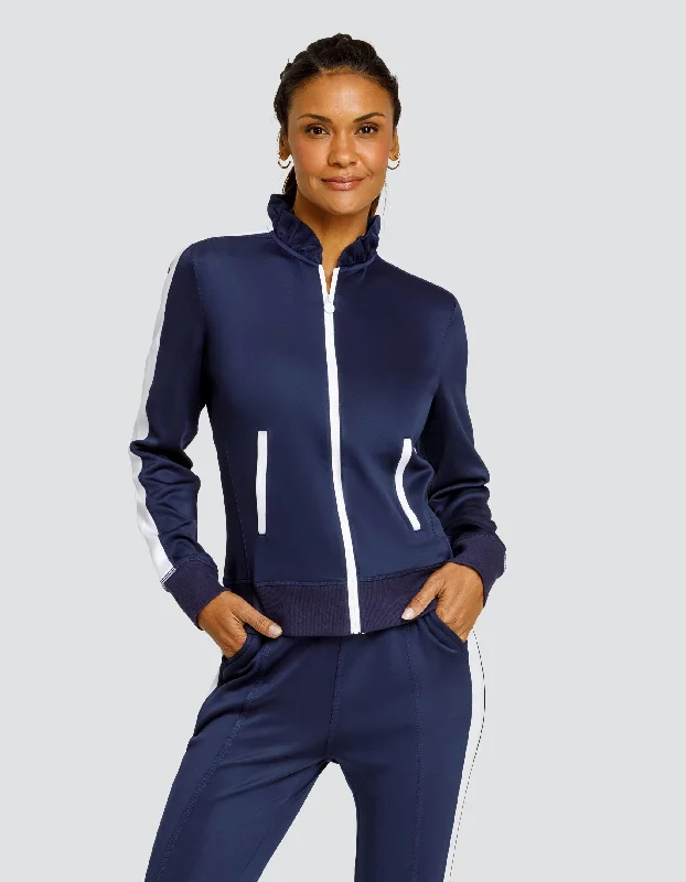 POPPI ZIP FRONT JACKET - NAVY BLUE Notch Collar Jacket Peter Pan Collar Jacket Cowl Neck Jacket POPPI ZIP FRONT JACKET - NAVY BLUE Notch Collar Jacket Peter Pan Collar Jacket Cowl Neck Jacket