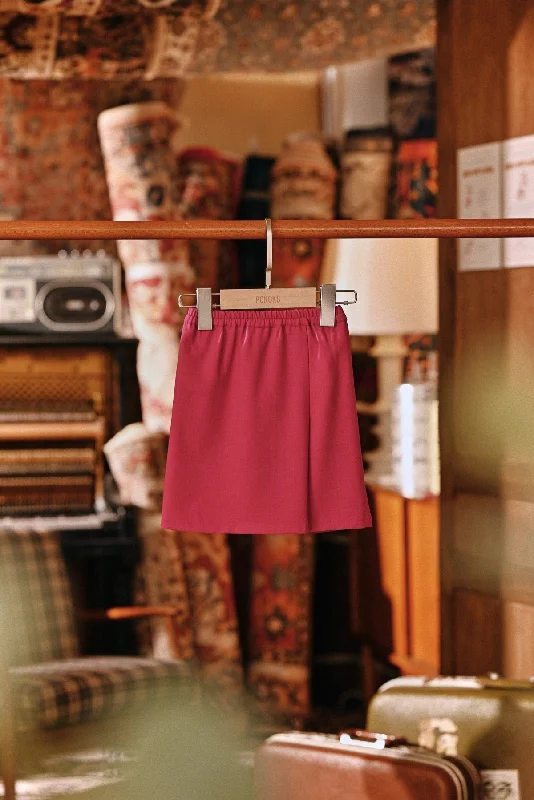 The Akar Kita Babies Folded Skirt - Magenta zip skirt side