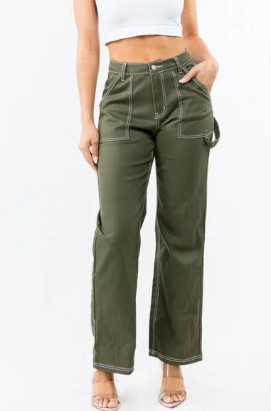 High Waist Carpenter Pants High-Waist Jogger Pants