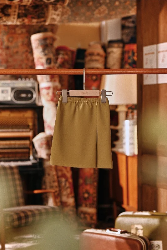 The Akar Kita Babies Folded Skirt - Butter Olive floral skirt print