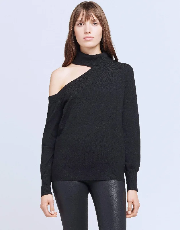 Black Easton Sweater Handmade Hand-knitted Hand-woven