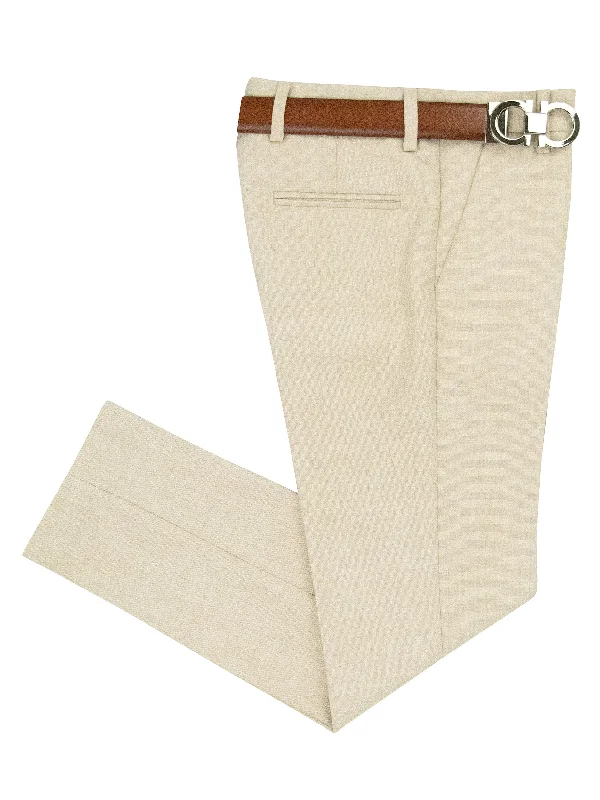Leo & Zachary 38744P Boys' Suit Separate Pants - Havana Linen Casual Plaid Pants