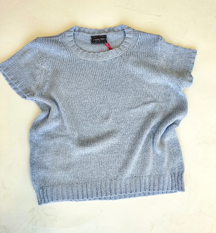 Perfect Tee Cotton Sweater -Blue Wisp Fleece Sweater Nylon Polyester