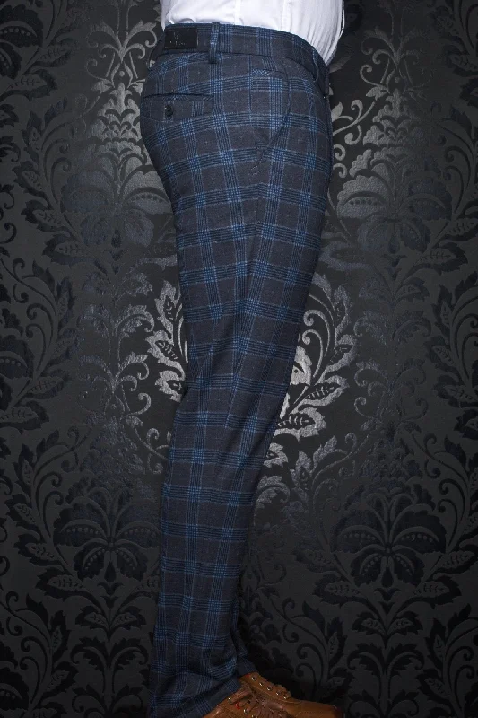 Au Noir Dressy Stretch Pant | Beretta Huston Navy Trendy Wide-Legged Trousers