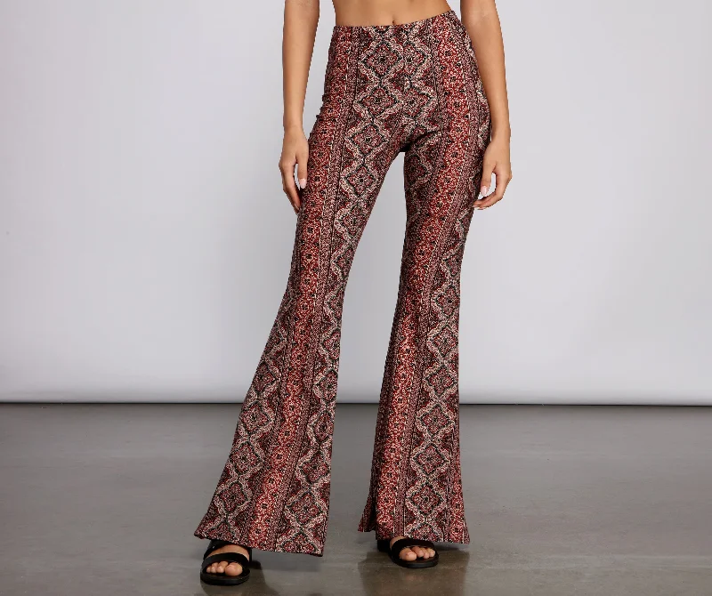 Bold Boho Vibes Flared Pants Modern Skinny Pants