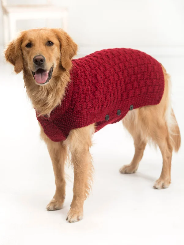 Clifford Dog Sweater (Knit) Cable Knit Ribbed Knit Lace Knit
