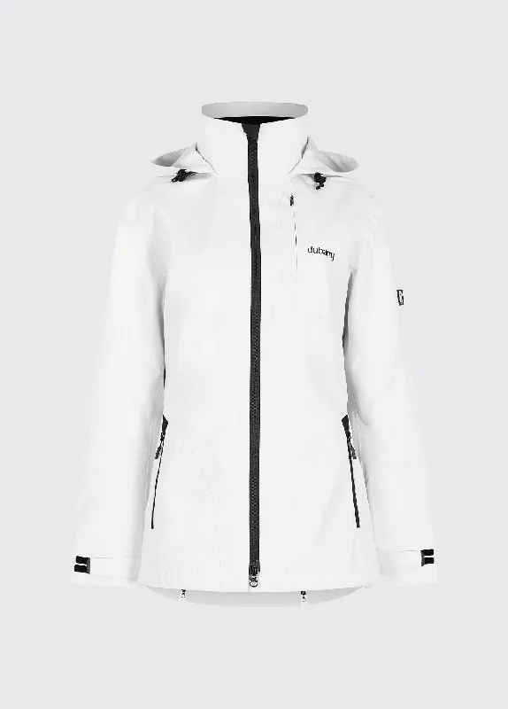 Capeclear Ladies' Waterproof Jacket - White Notch Collar Jacket Peter Pan Collar Jacket Cowl Neck Jacket Capeclear Ladies' Waterproof Jacket - White Notch Collar Jacket Peter Pan Collar Jacket Cowl Neck Jacket