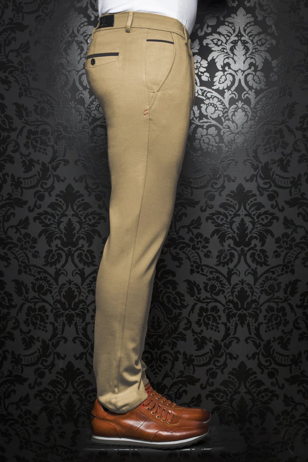Au Noir Dressy Stretch Pant | Beretta Tan Comfortable Jogger Trousers