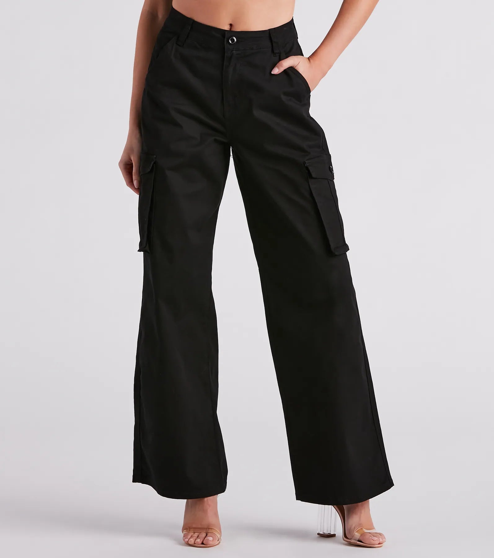 Such A Trendsetter Wide-Leg Cargo Pants Relaxed High-Waist Trousers