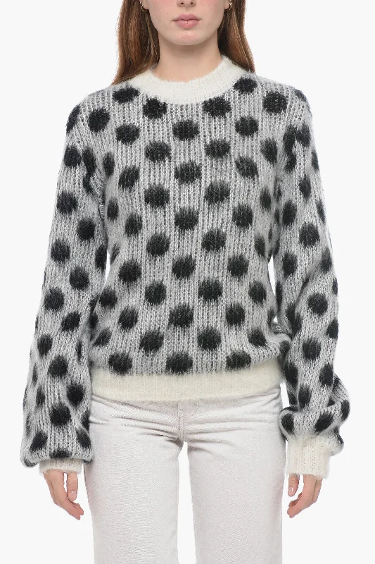Maison Margiela FUZZY WUZZY MOHAIR Fuzzy Sweater with Polka Dot Pattern Thin Thick Dense Maison Margiela FUZZY WUZZY MOHAIR Fuzzy Sweater with Polka Dot Pattern Thin Thick Dense
