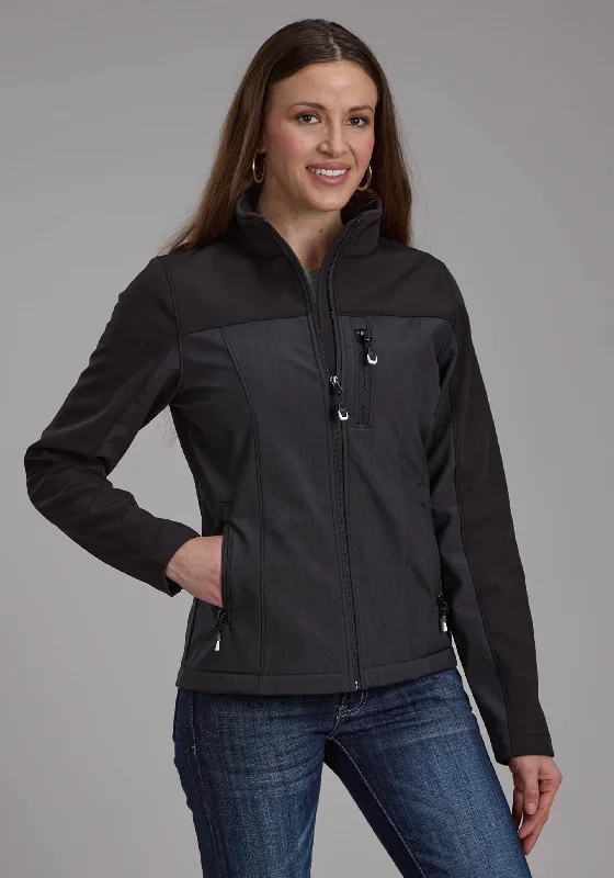 2252 GY/BL PIECED SOFTSHELL JACKET Nylon Fabric Polyester Fabric Spandex Fabric