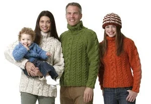 Family of Cabled Sweaters (Knit) Seamless Knitted Crochet