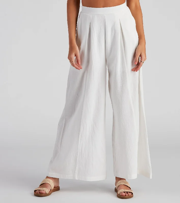 Get Together Pleat Wide-Leg Pants High-Waist Trousers