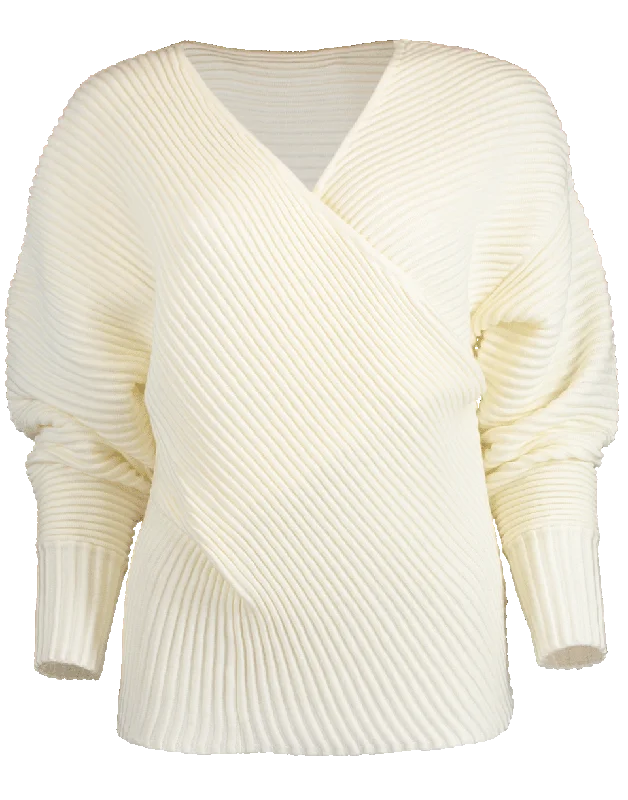 Drape Front Sweater Fleece Sweater Nylon Polyester