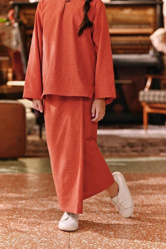 The Akar Kita Folded Skirt - Red Dash a-line skirt cut