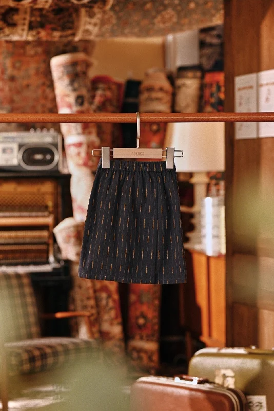 The Akar Kita Babies Folded Skirt - Grey Harvest velvet skirt luxurious