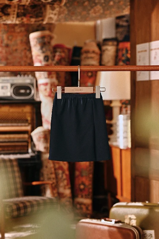 The Akar Kita Babies Folded Skirt - Navy spandex blend skirt