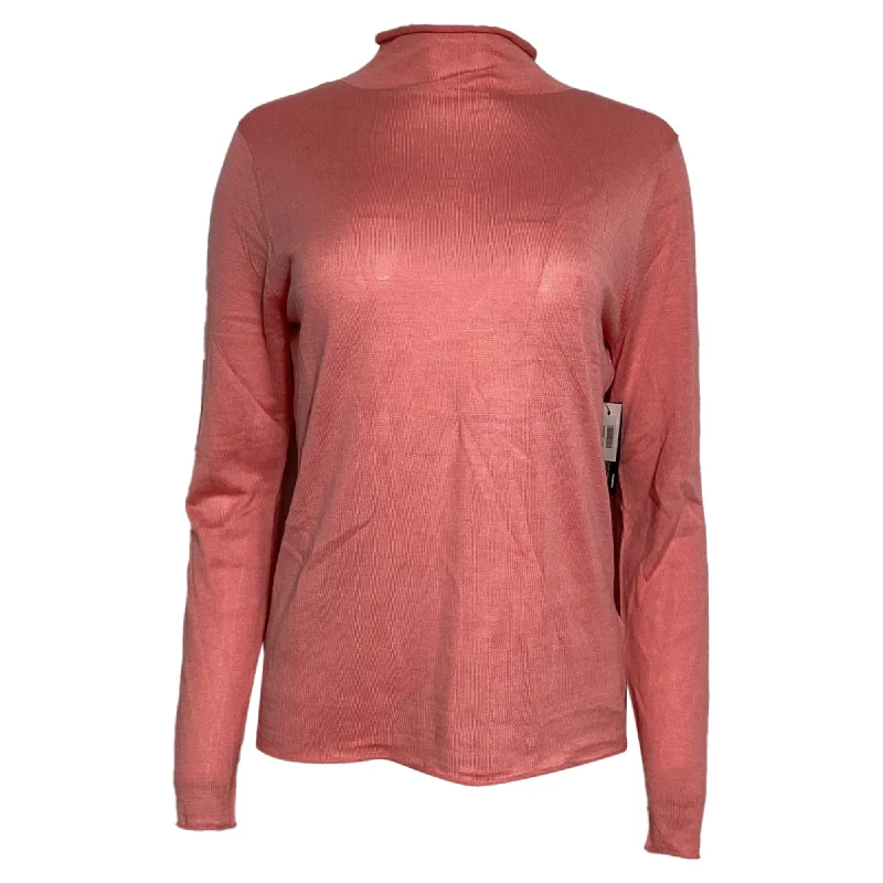 Carolina Herrera Turtleneck Sweater in Pink Silk Soft Cozy Warm