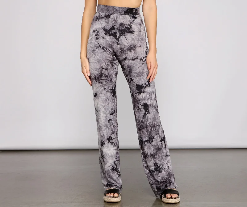 Go With The Flow Tie-Dye Pants Relaxed Lounge Trousers