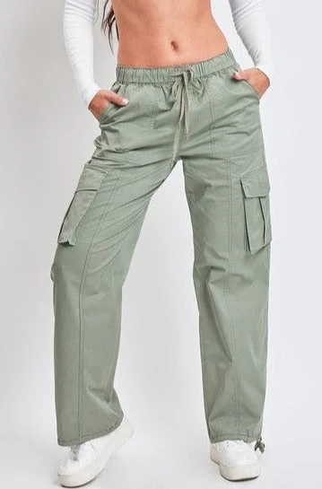 Pull On Cargo Pants Classic Flared Pants