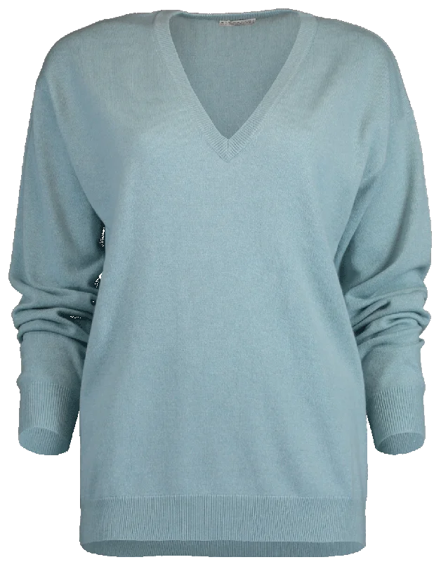 Cashmere Boyfriend V-Neck Sweater Fitted Loose Oversized
