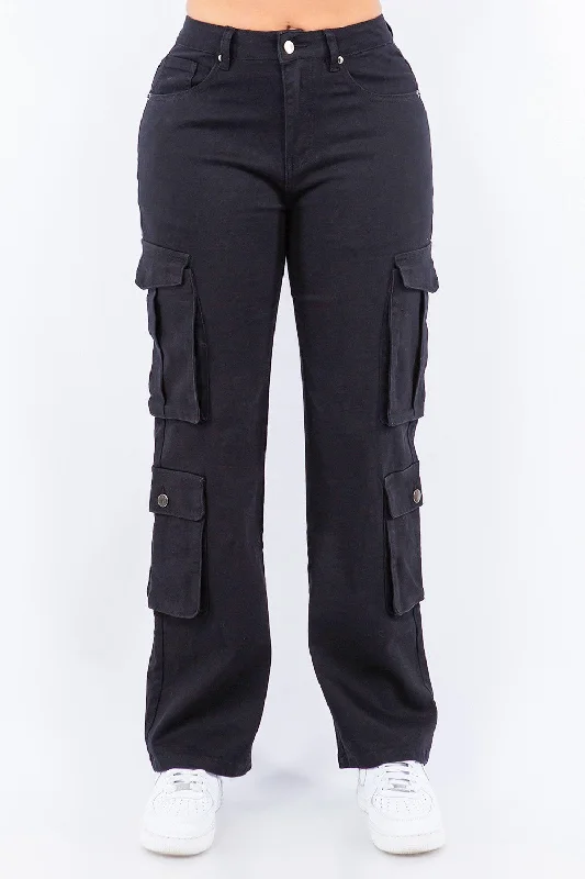 High Waist Multi Pockets Cargo Pants Casual Track Pants
