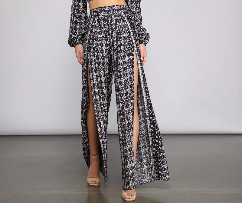 Bohemian Stunner Tulip Pants Classic Bootcut Trousers