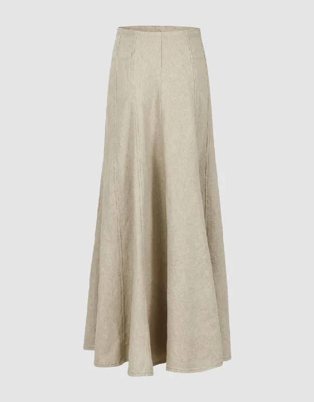 Denim A-Line Skirt chiffon skirt delicate