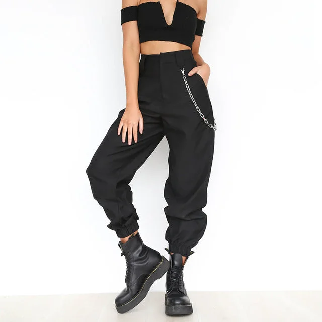 High Waist Harem Pants Trendy Wide-Legged Trousers