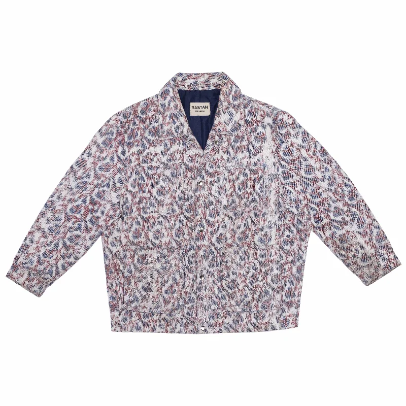 Warp Printed Hand Woven Coach Jacket Welt Pockets Slit Pockets Flap Pockets