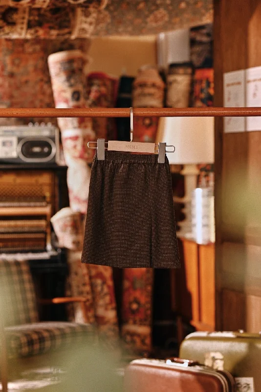 The Akar Kita Babies Folded Skirt - Brown Dash lightweight skirt design