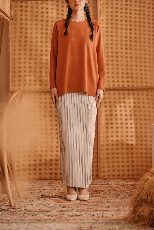 The Nest Women Folded Skirt - Earth Stripe relaxed fit skirt